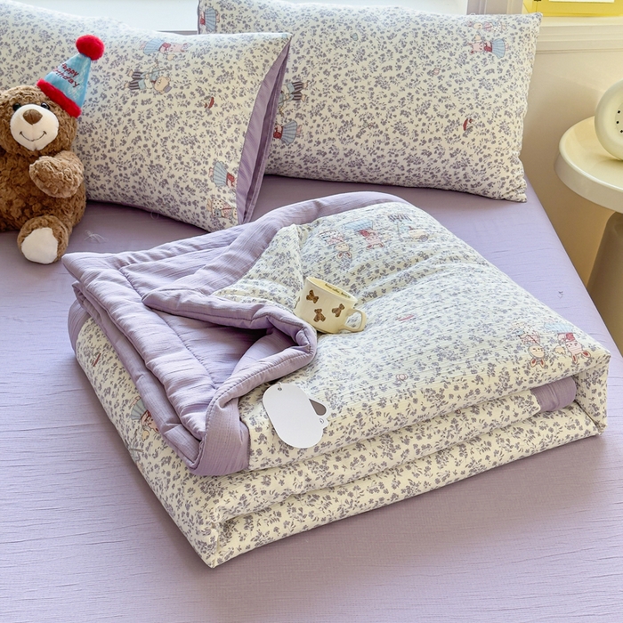 91家纺网 家纺一手货源 找家纺 几禾 2026新款A类三层纱印花夏被-柔纱系列 柔纱-圆舞曲