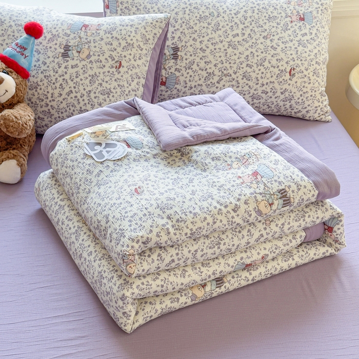 91家纺网 家纺一手货源 找家纺 几禾 2026新款A类三层纱印花夏被-柔纱系列 柔纱-圆舞曲