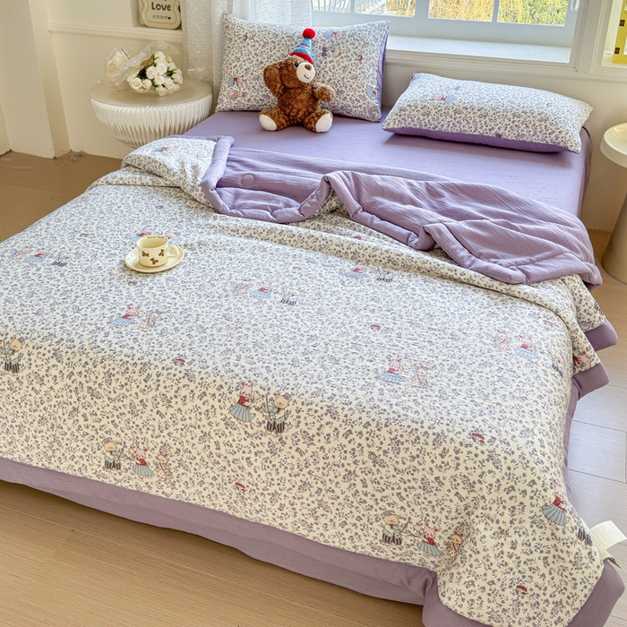 91家纺网 家纺一手货源 找家纺 几禾 2026新款A类三层纱印花夏被-柔纱系列 柔纱-圆舞曲