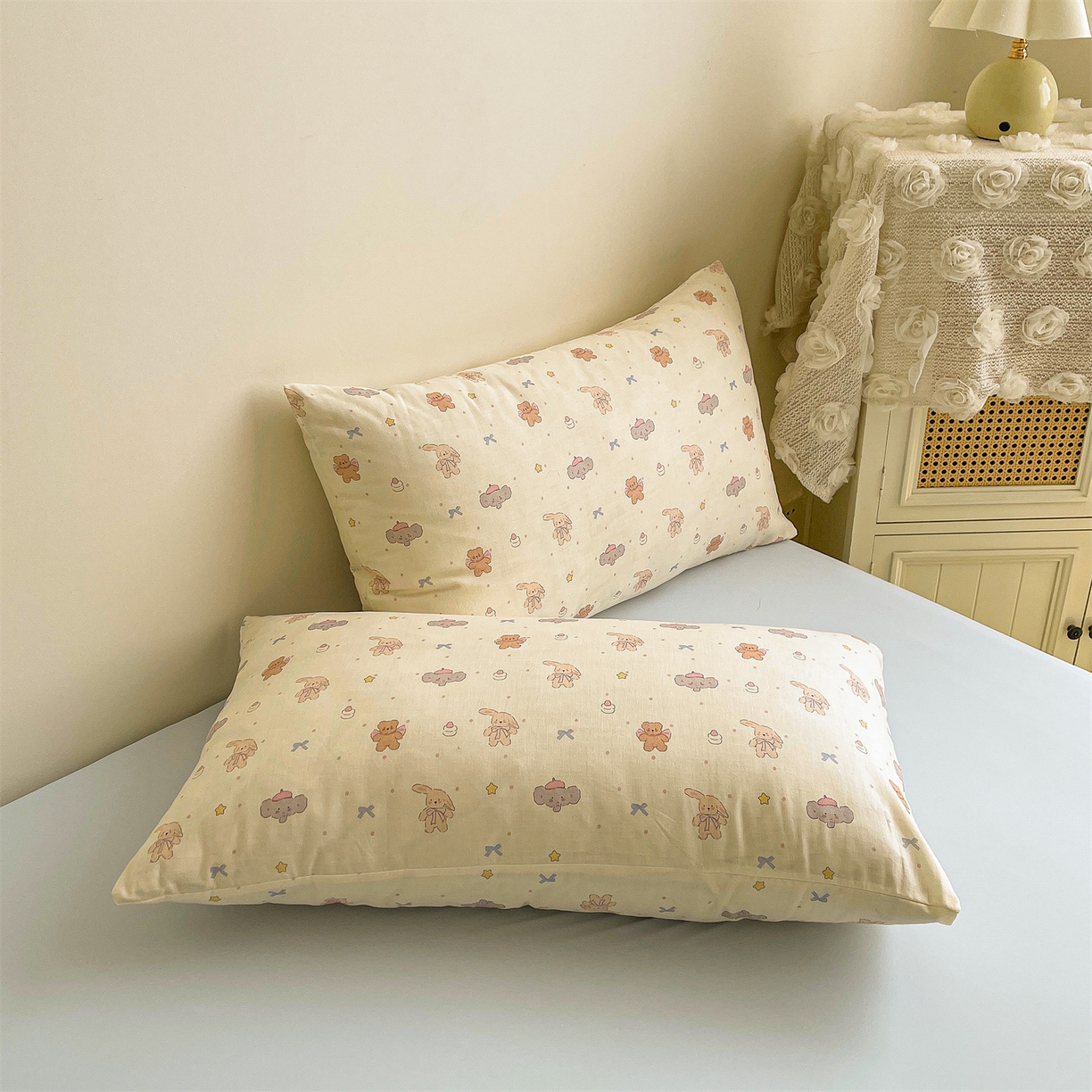 91家纺网 家纺一手货源 找家纺 小禹仔家纺 2026新款A类印花双层纱凉感大豆夏被 小淘气