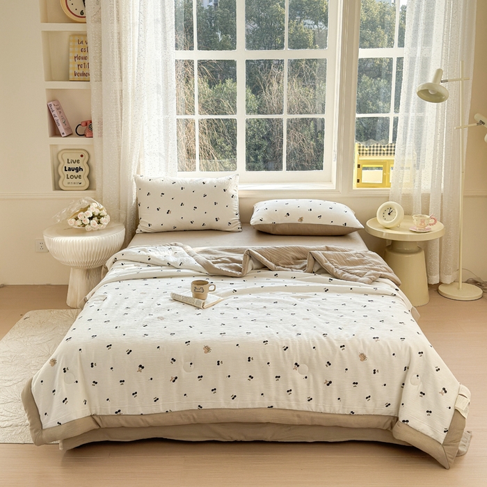 91家纺网 家纺一手货源 找家纺 几禾 2026新款A类三层纱印花夏被-柔纱系列 柔纱-樱桃物语