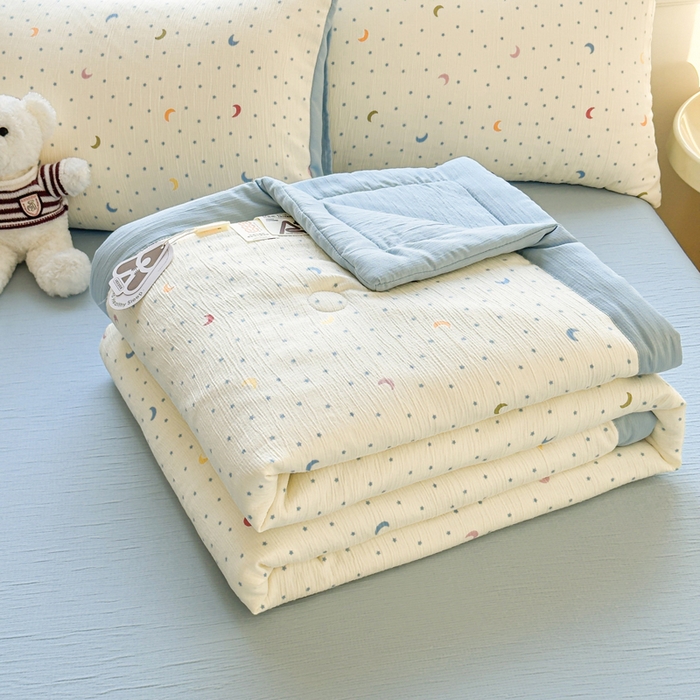 91家纺网 家纺一手货源 找家纺 几禾 2026新款A类三层纱印花夏被-柔纱系列 柔纱-星月天空