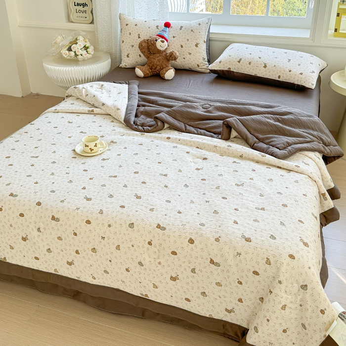 91家纺网 家纺一手货源 找家纺 几禾 2026新款A类三层纱印花夏被-柔纱系列 柔纱-南瓜派