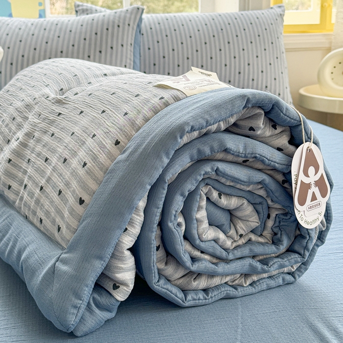 91家纺网 家纺一手货源 找家纺 几禾 2026新款A类三层纱印花夏被-柔纱系列 柔纱-雨爱