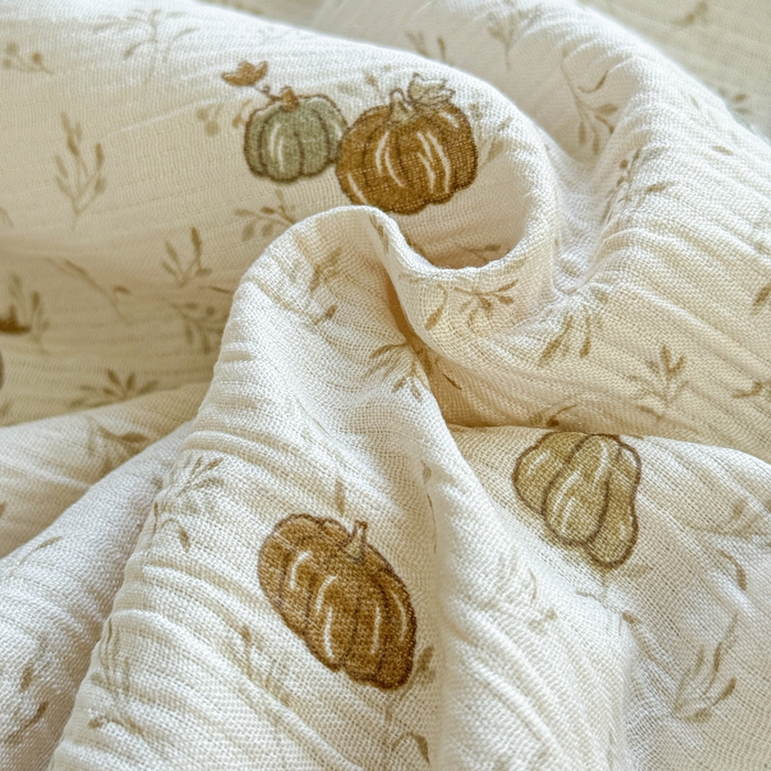 91家纺网 家纺一手货源 找家纺 几禾 2026新款A类三层纱印花夏被-柔纱系列 柔纱-南瓜派