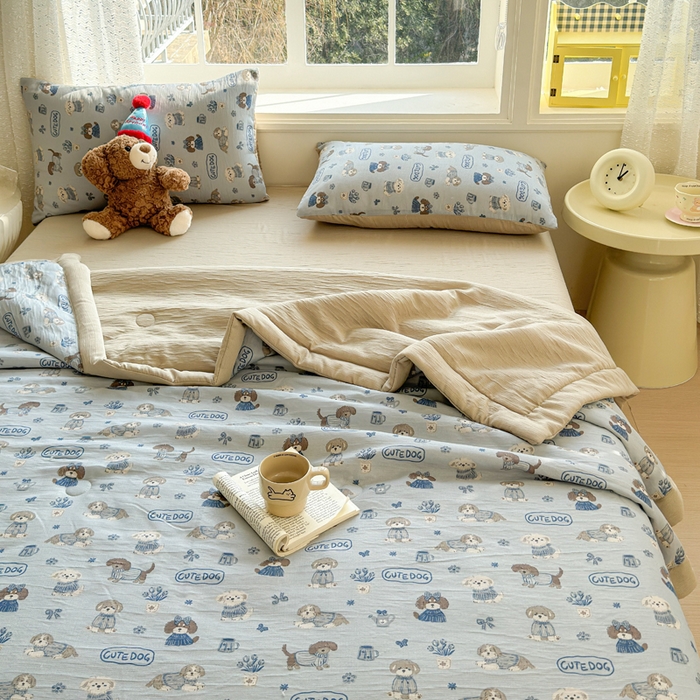 91家纺网 家纺一手货源 找家纺 几禾 2026新款A类三层纱印花夏被-柔纱系列 柔纱-复古修勾