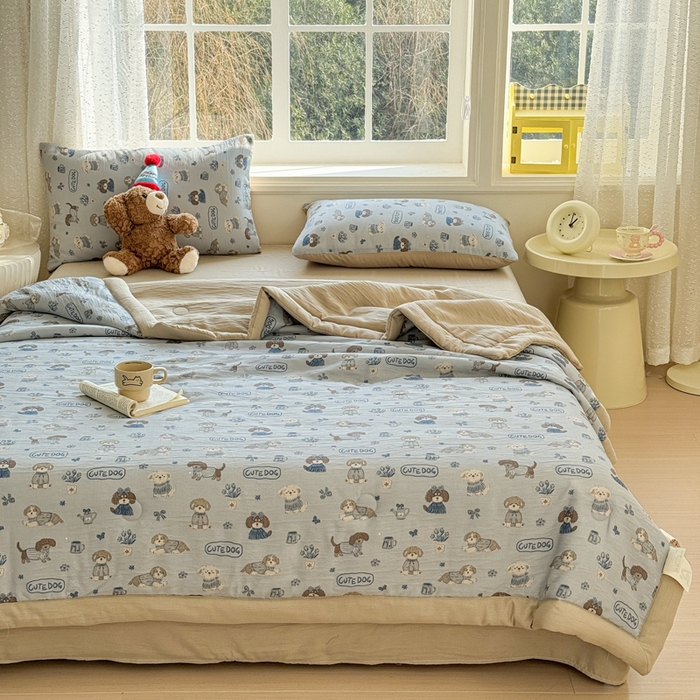 91家纺网 家纺一手货源 找家纺 几禾 2026新款A类三层纱印花夏被-柔纱系列 柔纱-复古修勾