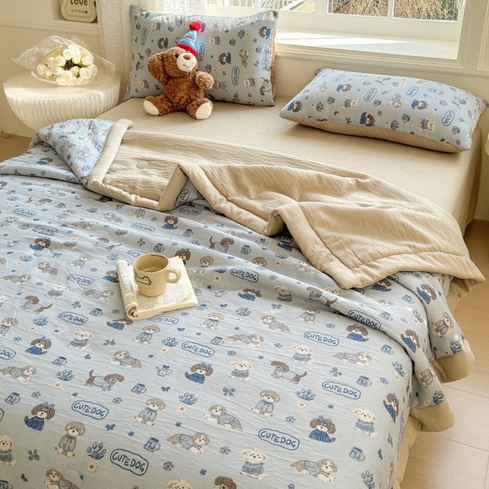 91家纺网 家纺一手货源 找家纺 几禾 2026新款A类三层纱印花夏被-柔纱系列 柔纱-复古修勾