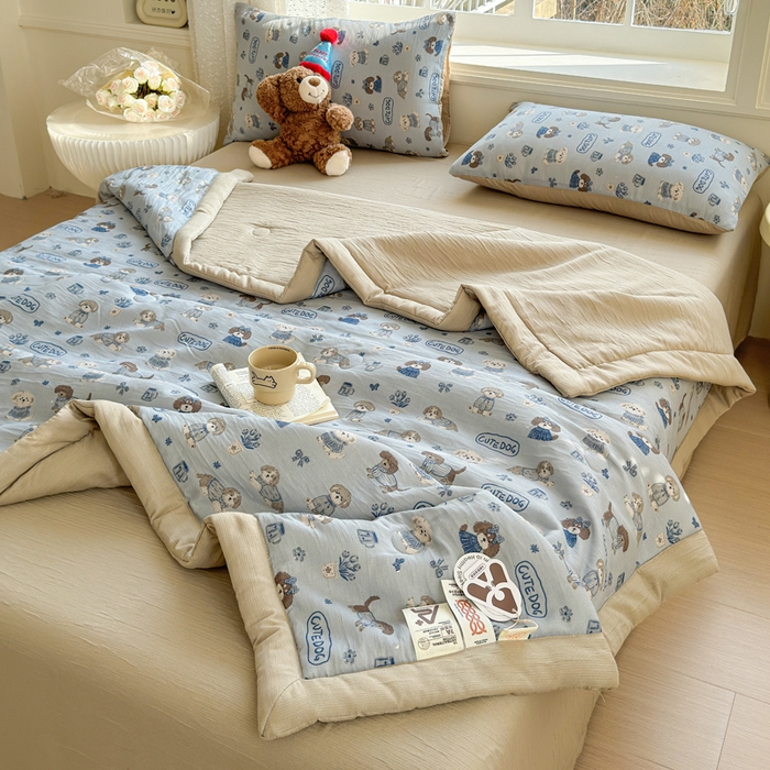 91家纺网 家纺一手货源 找家纺 几禾 2026新款A类三层纱印花夏被-柔纱系列 柔纱-复古修勾