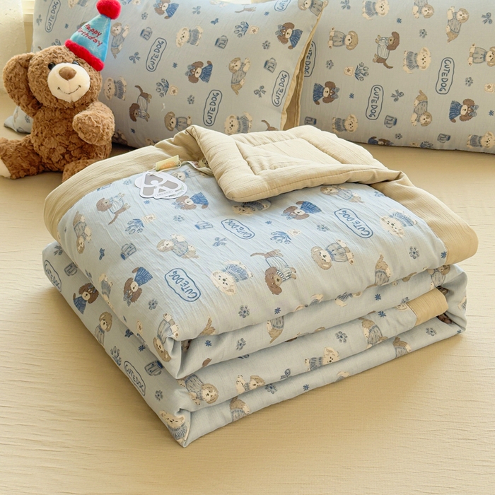 91家纺网 家纺一手货源 找家纺 几禾 2026新款A类三层纱印花夏被-柔纱系列 柔纱-复古修勾