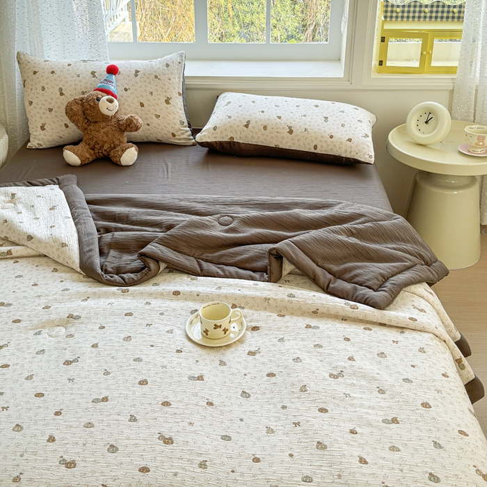 91家纺网 家纺一手货源 找家纺 几禾 2026新款A类三层纱印花夏被-柔纱系列 柔纱-南瓜派