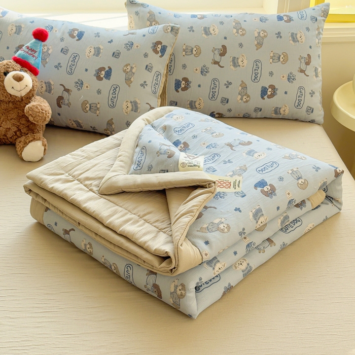 91家纺网 家纺一手货源 找家纺 几禾 2026新款A类三层纱印花夏被-柔纱系列 柔纱-复古修勾