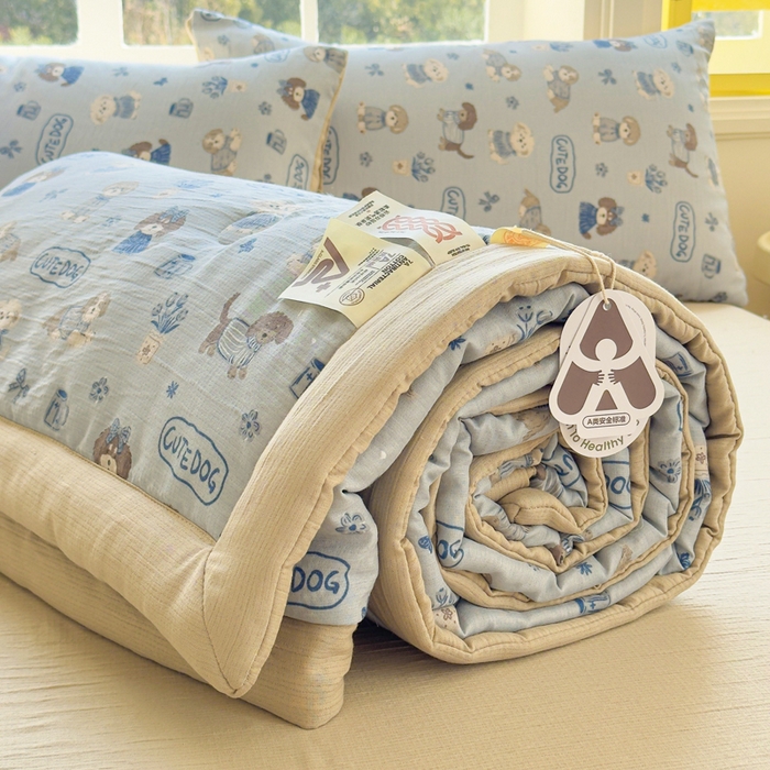 91家纺网 家纺一手货源 找家纺 几禾 2026新款A类三层纱印花夏被-柔纱系列 柔纱-复古修勾