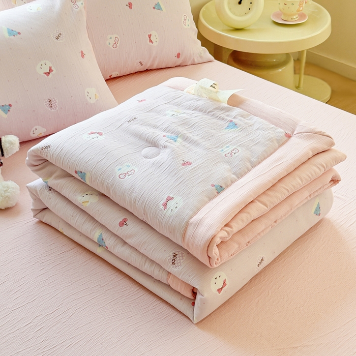 91家纺网 家纺一手货源 找家纺 （总）几禾 2026新款A类三层纱印花夏被-柔纱系列