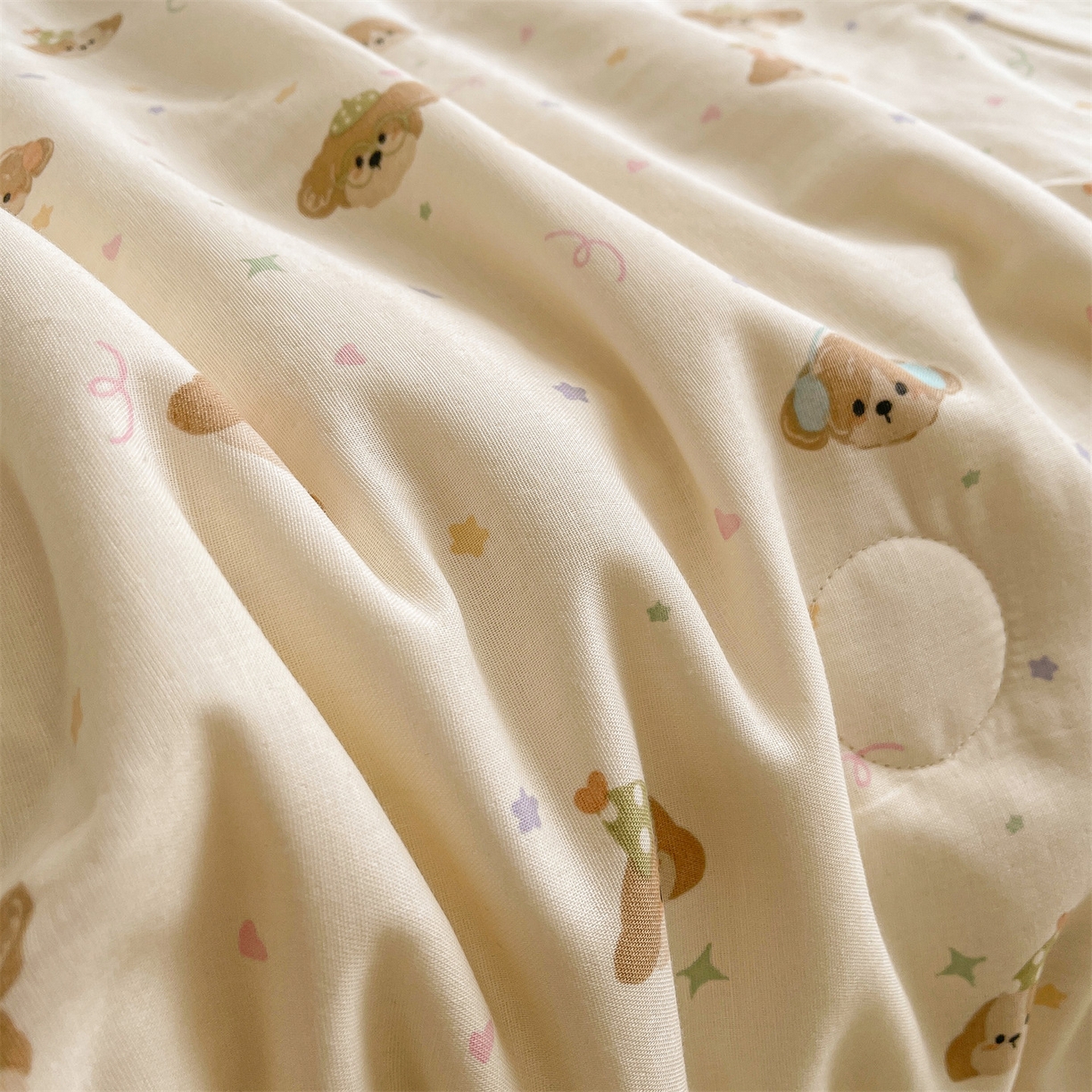 91家纺网 家纺一手货源 找家纺 小禹仔家纺 2026新款A类印花双层纱凉感大豆夏被 智多星