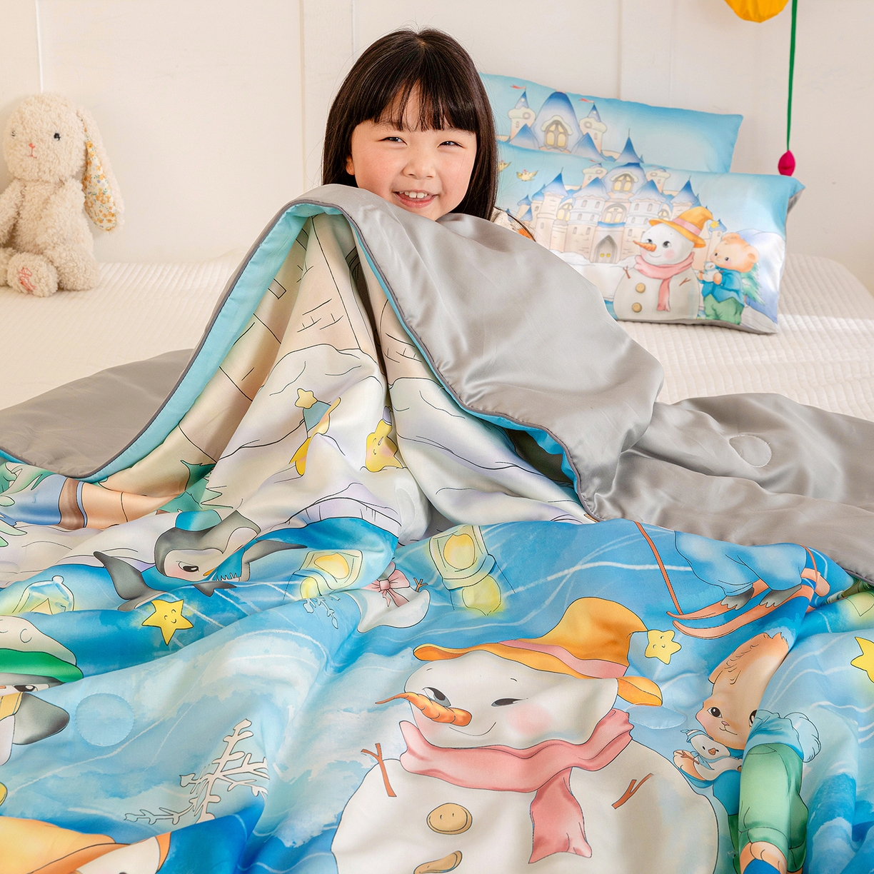 91家纺网 家纺一手货源 找家纺 （总）十九色 2026新款数码印花大版莱赛尔儿童夏被夏凉被