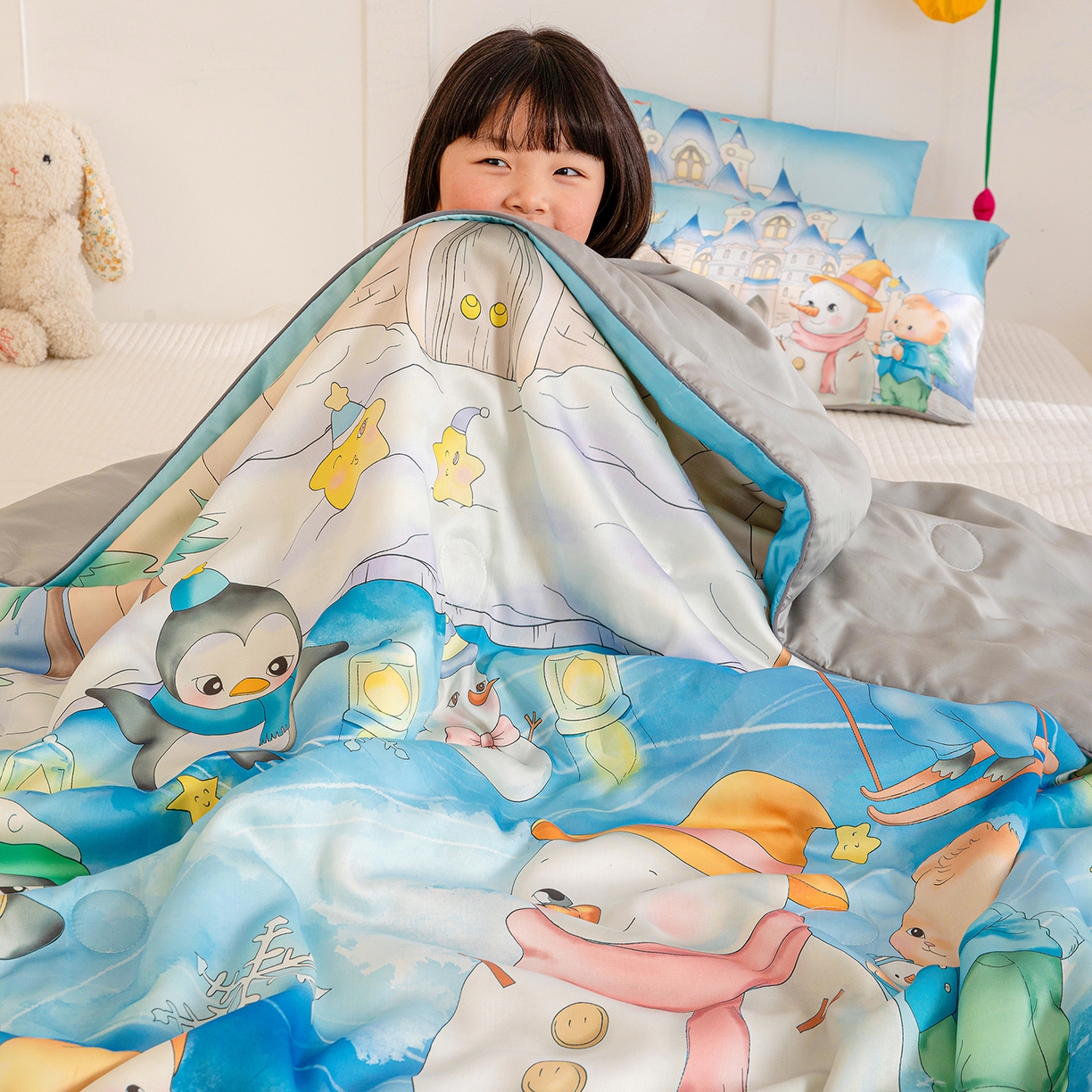 91家纺网 家纺一手货源 找家纺 （总）十九色 2026新款数码印花大版莱赛尔儿童夏被夏凉被