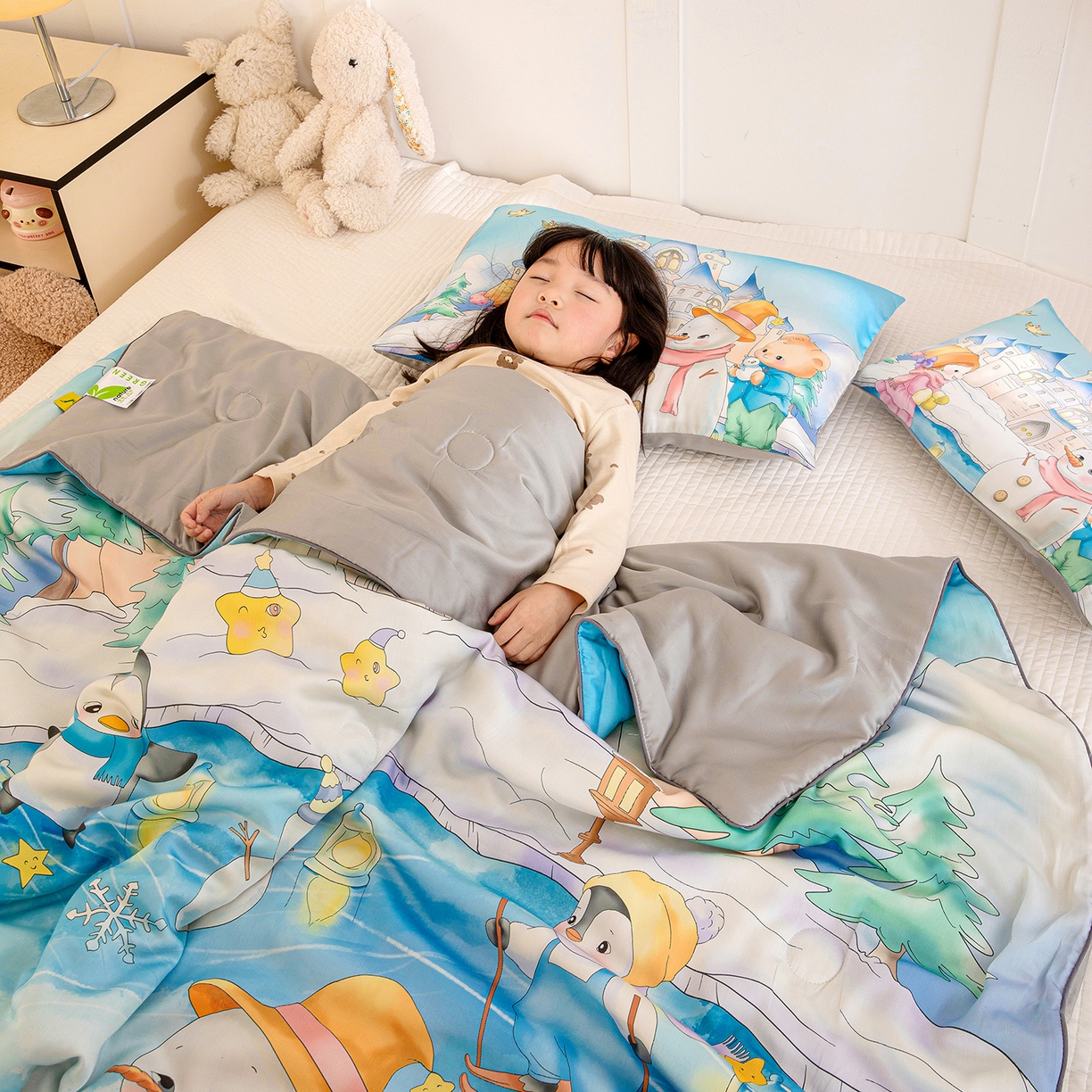 91家纺网 家纺一手货源 找家纺 （总）十九色 2026新款数码印花大版莱赛尔儿童夏被夏凉被