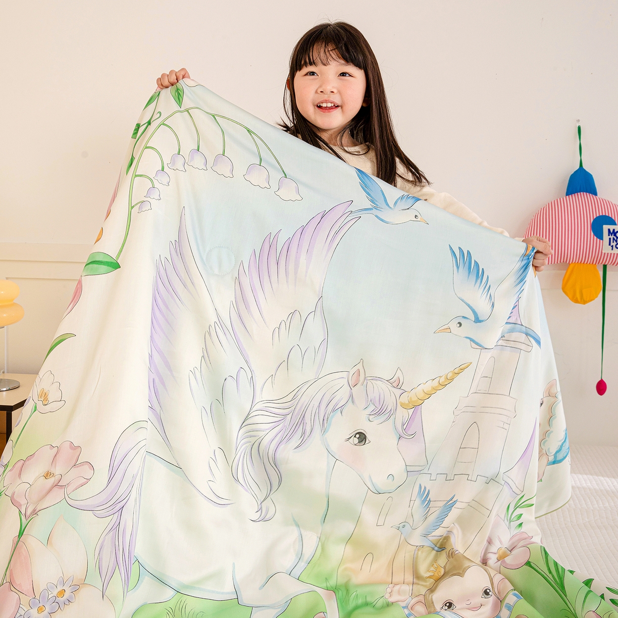 91家纺网 家纺一手货源 找家纺 十九色 2026新款数码印花大版莱赛尔儿童夏被夏凉被 绿野仙踪