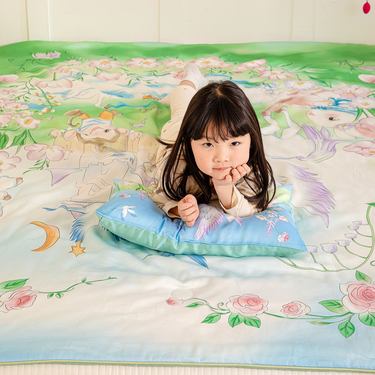 91家纺网 家纺一手货源 找家纺 十九色 2026新款数码印花大版莱赛尔儿童夏被夏凉被 绿野仙踪