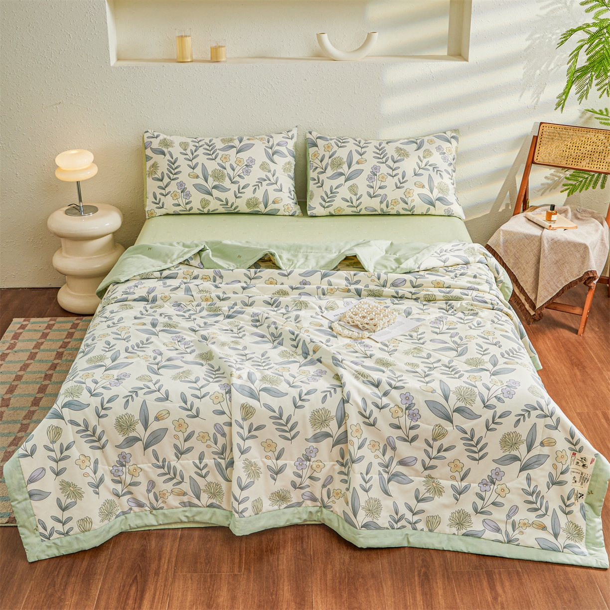 91家纺网 家纺一手货源 找家纺 小禹仔家纺 2026新款A类里外全棉印花棉花夏被 诗情画意