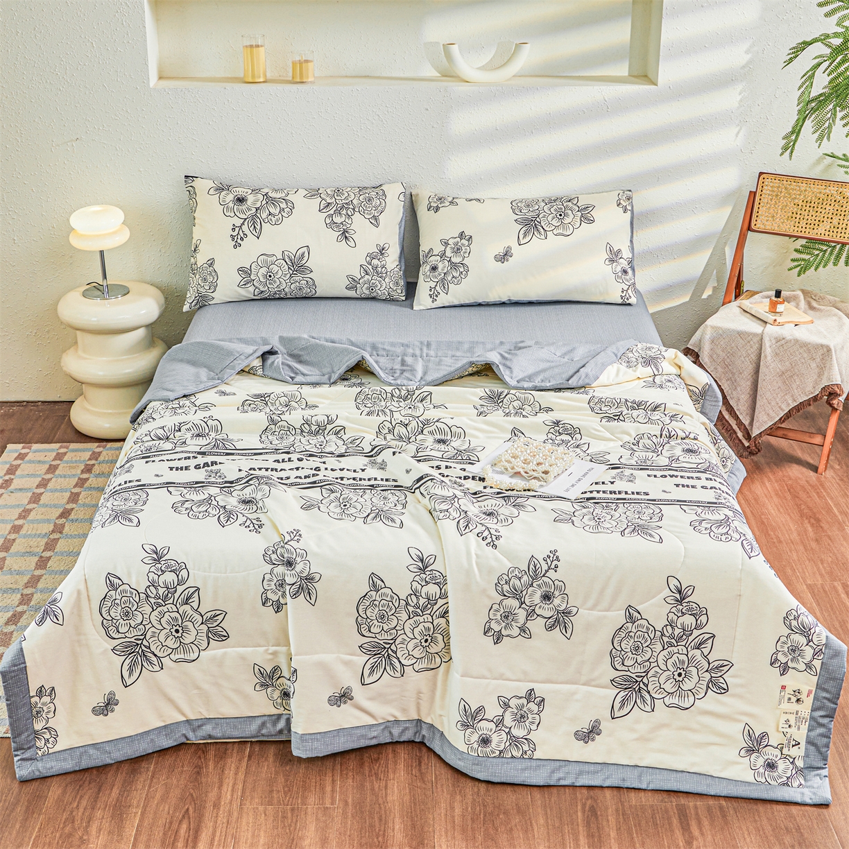 91家纺网 家纺一手货源 找家纺 小禹仔家纺 2026新款A类里外全棉印花棉花夏被 安曼