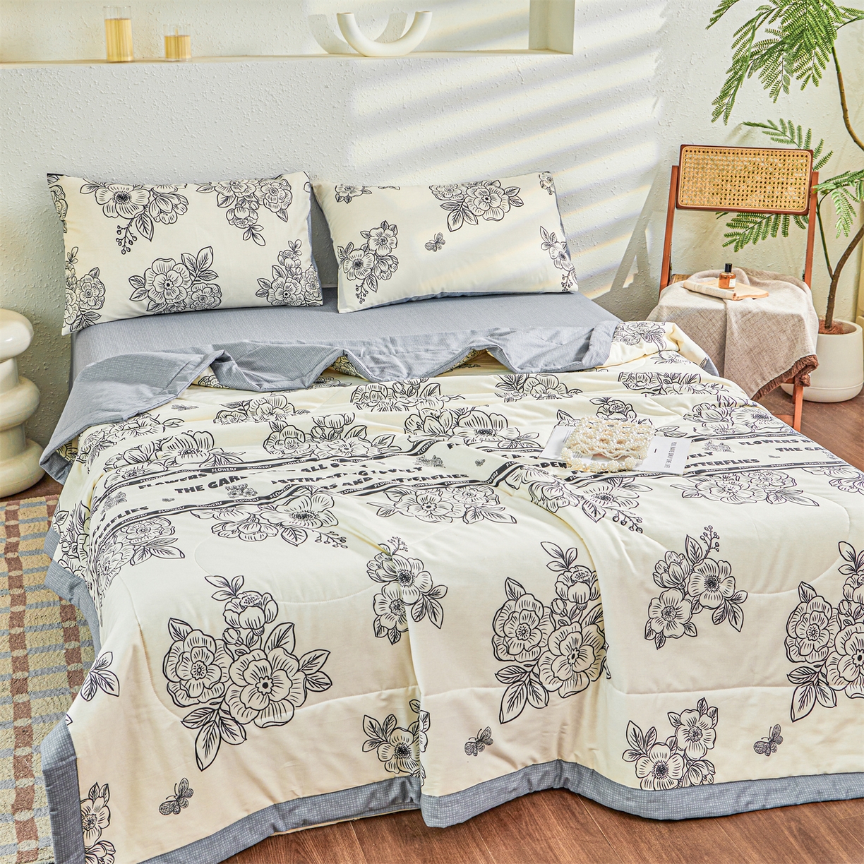 91家纺网 家纺一手货源 找家纺 小禹仔家纺 2026新款A类里外全棉印花棉花夏被 安曼