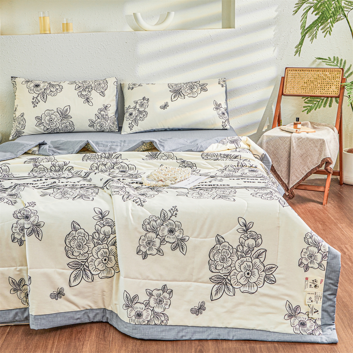 91家纺网 家纺一手货源 找家纺 小禹仔家纺 2026新款A类里外全棉印花棉花夏被 安曼