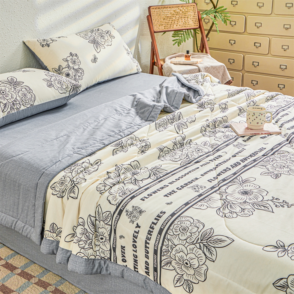 91家纺网 家纺一手货源 找家纺 小禹仔家纺 2026新款A类里外全棉印花棉花夏被 安曼