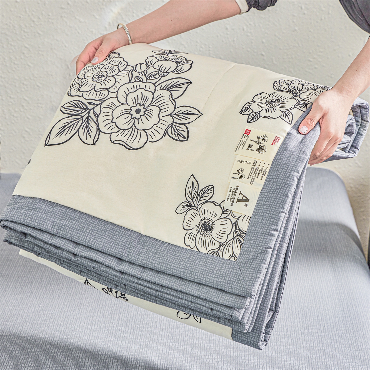 91家纺网 家纺一手货源 找家纺 小禹仔家纺 2026新款A类里外全棉印花棉花夏被 安曼