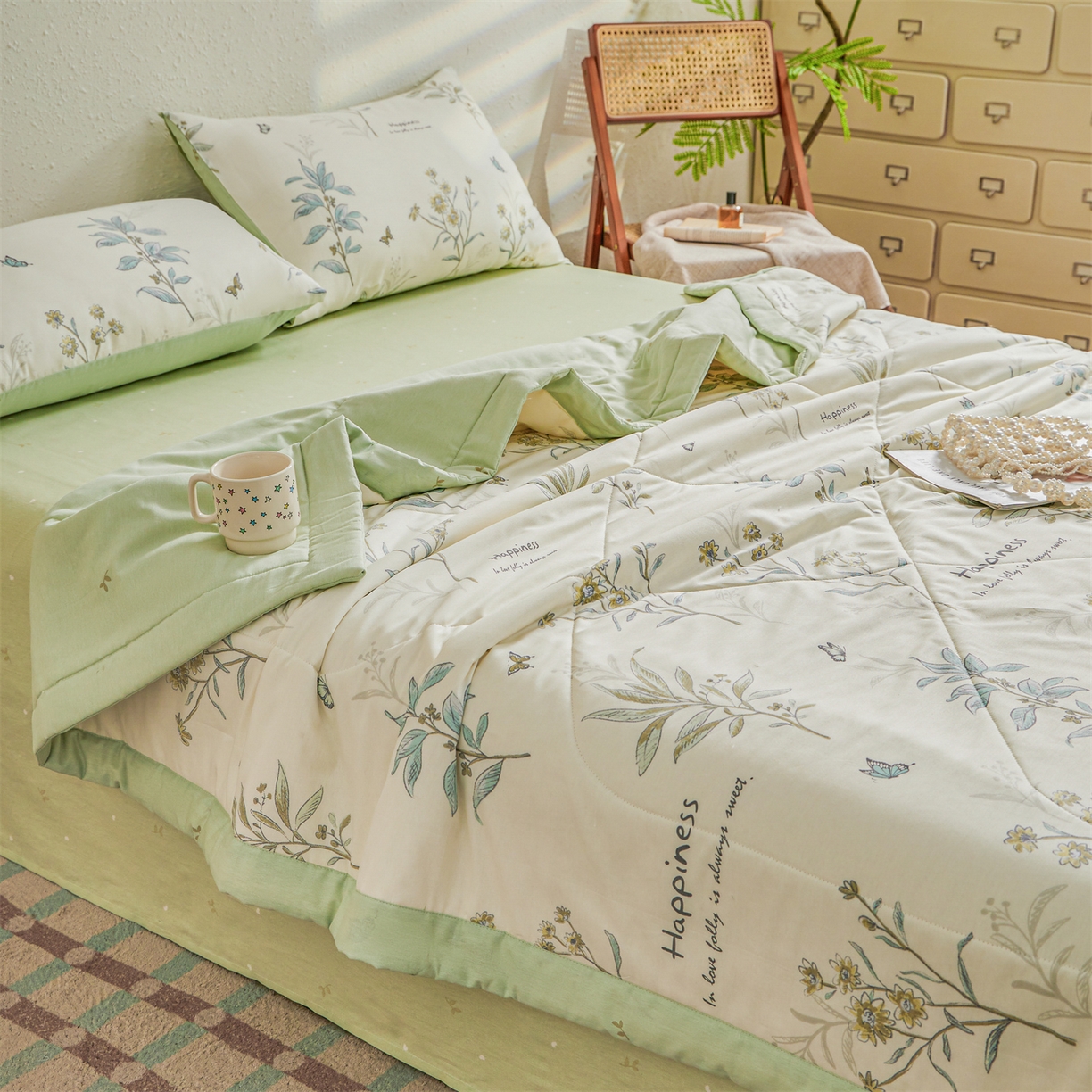 91家纺网 家纺一手货源 找家纺 小禹仔家纺 2026新款A类里外全棉印花棉花夏被 初夏