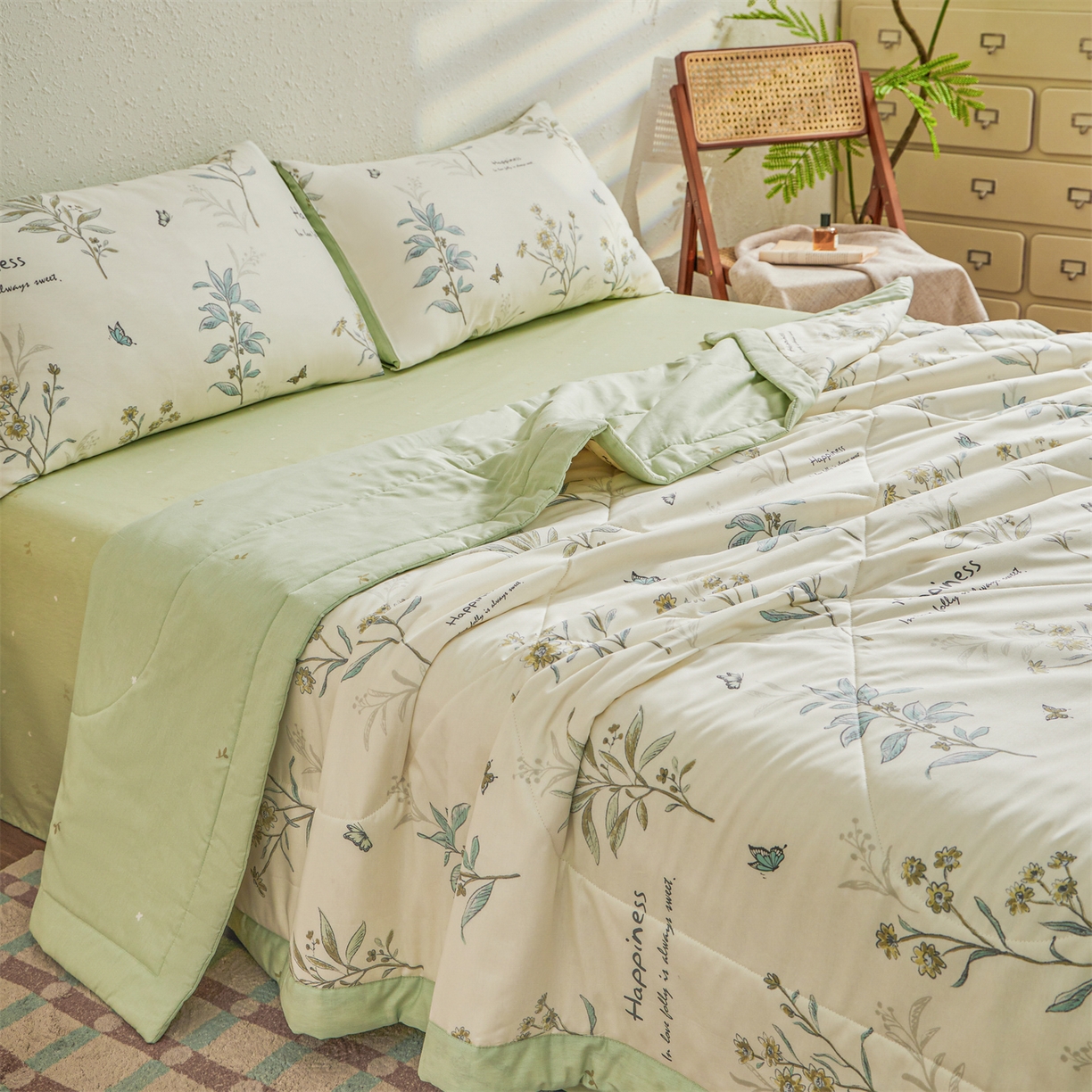 91家纺网 家纺一手货源 找家纺 小禹仔家纺 2026新款A类里外全棉印花棉花夏被 初夏