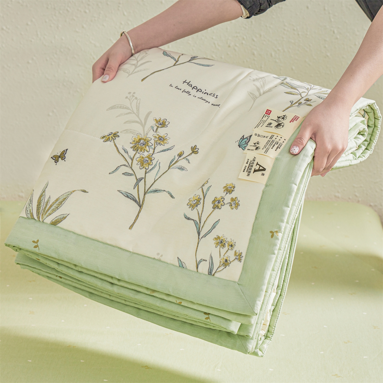 91家纺网 家纺一手货源 找家纺 小禹仔家纺 2026新款A类里外全棉印花棉花夏被 初夏