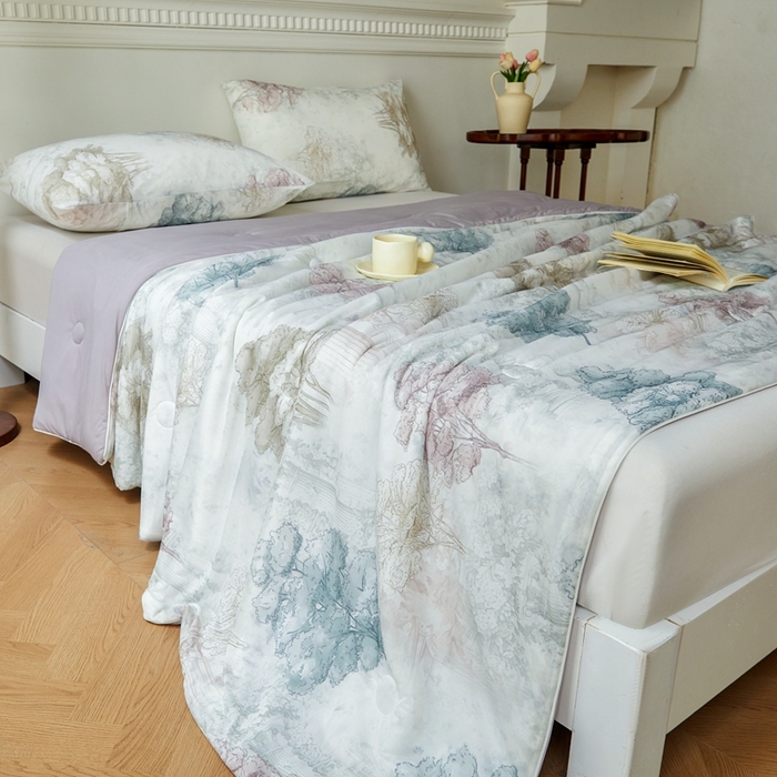 91家纺网 家纺一手货源 找家纺 小禹仔家纺 2026新款针织凉感丝印花夏被夏凉被 时空骑士