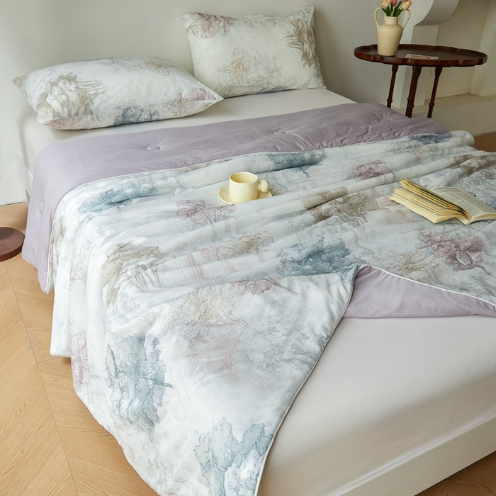 91家纺网 家纺一手货源 找家纺 小禹仔家纺 2026新款针织凉感丝印花夏被夏凉被 时空骑士