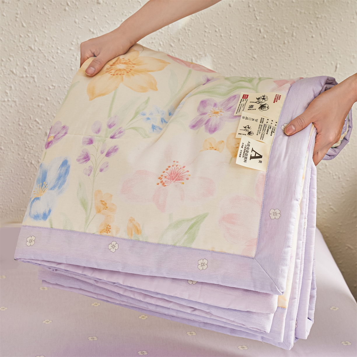 91家纺网 家纺一手货源 找家纺 小禹仔家纺 2026新款A类里外全棉印花棉花夏被 花信风来