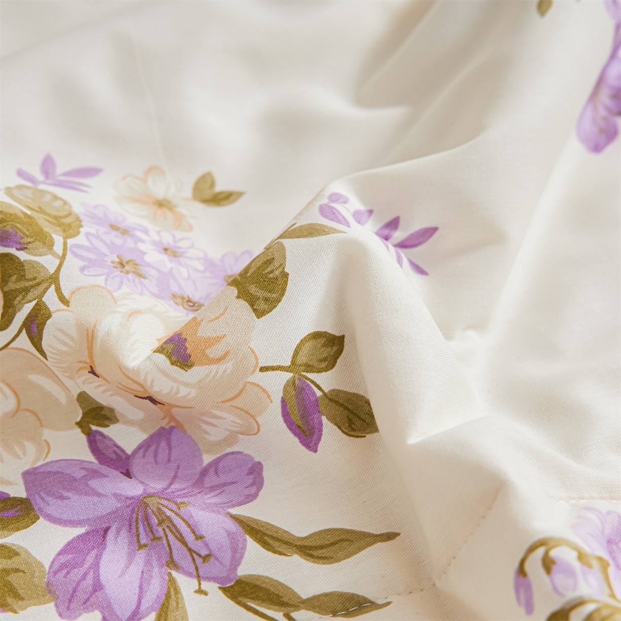 91家纺网 家纺一手货源 找家纺 小禹仔家纺 2026新款A类里外全棉印花棉花夏被 花紫悦颜