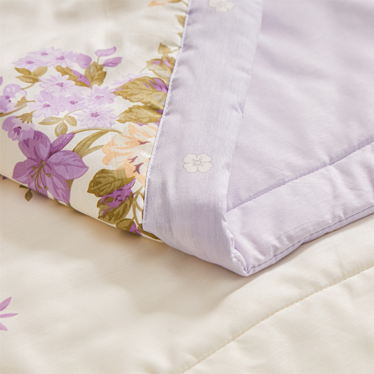 91家纺网 家纺一手货源 找家纺 小禹仔家纺 2026新款A类里外全棉印花棉花夏被 花紫悦颜