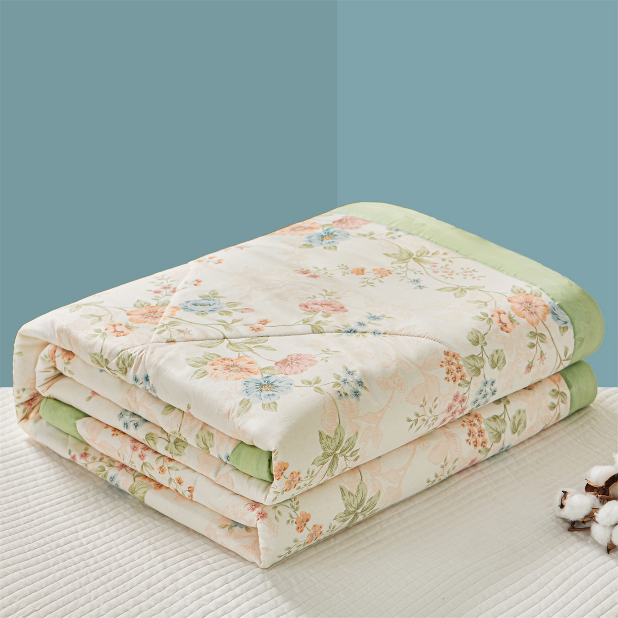 91家纺网 家纺一手货源 找家纺 小禹仔家纺 2026新款A类里外全棉印花棉花夏被 旷野风眠