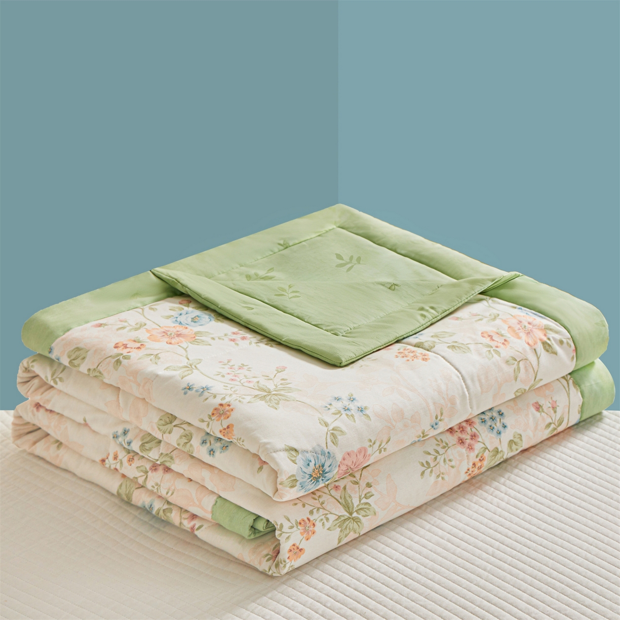 91家纺网 家纺一手货源 找家纺 小禹仔家纺 2026新款A类里外全棉印花棉花夏被 旷野风眠