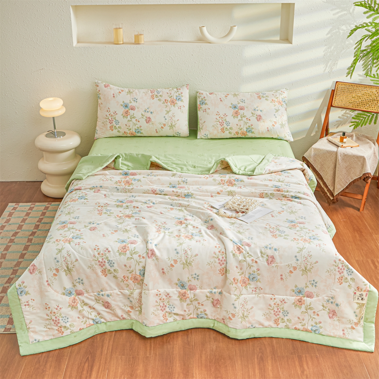 91家纺网 家纺一手货源 找家纺 小禹仔家纺 2026新款A类里外全棉印花棉花夏被 旷野风眠