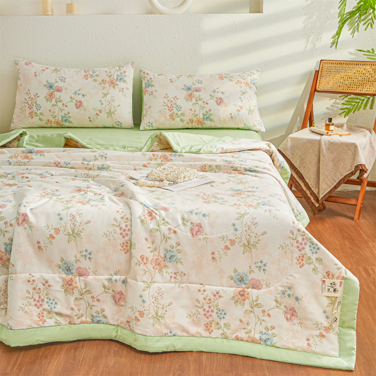 91家纺网 家纺一手货源 找家纺 小禹仔家纺 2026新款A类里外全棉印花棉花夏被 旷野风眠