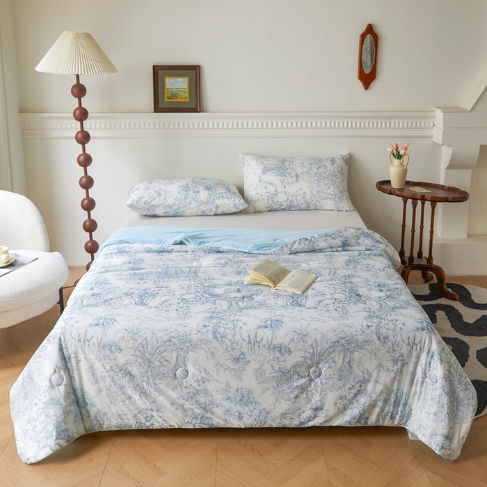 小禹仔家纺 2026新款针织凉感丝印花夏被夏凉被 印象派兰