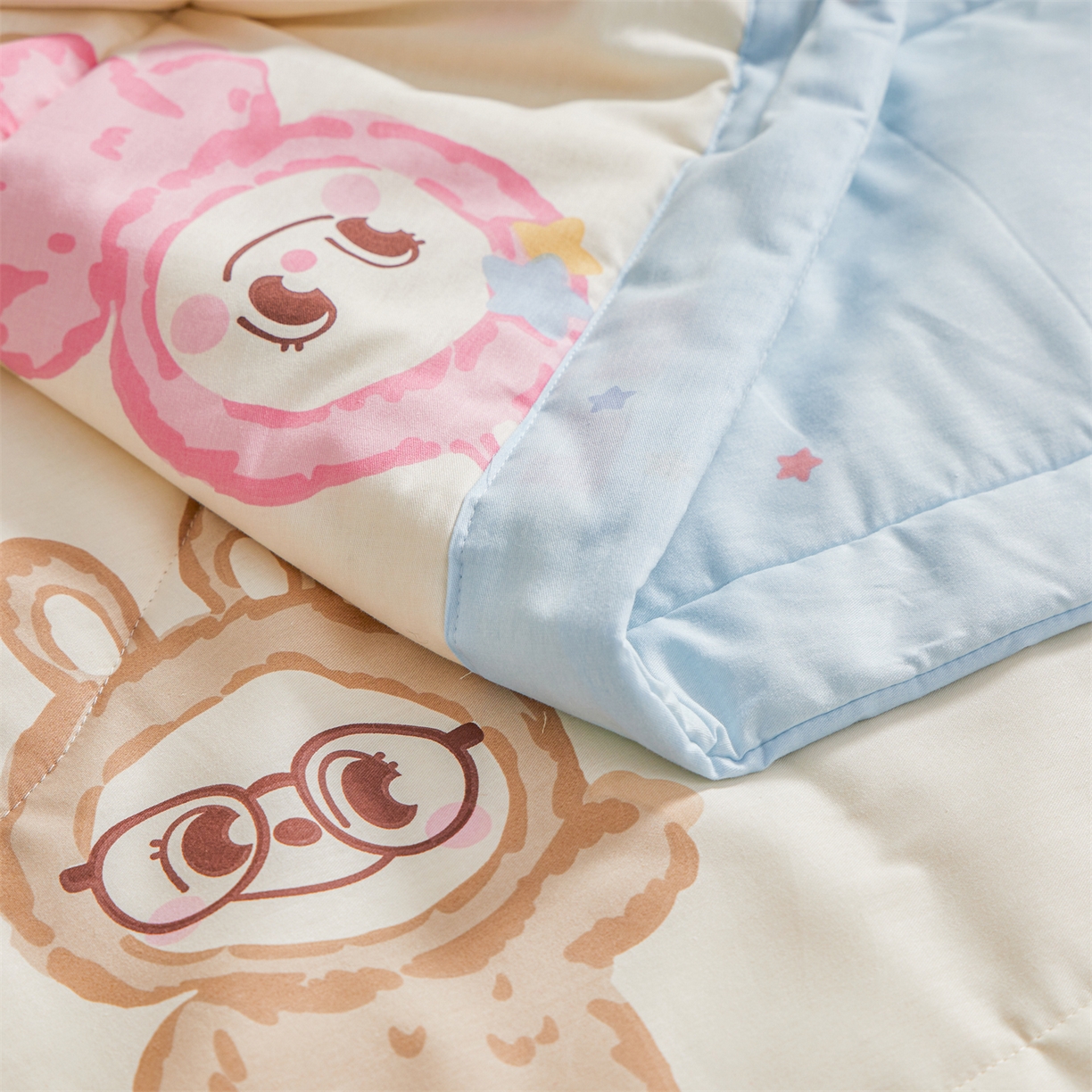 91家纺网 家纺一手货源 找家纺 小禹仔家纺 2026新款A类里外全棉印花棉花夏被 萌彩布布