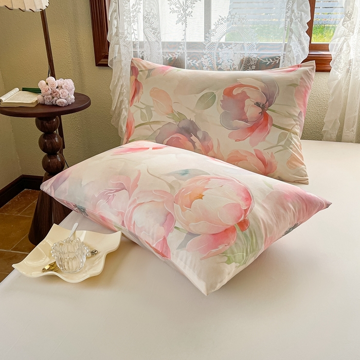 91家纺网 家纺一手货源 找家纺 小禹仔家纺 2026新款针织凉感丝印花夏被夏凉被 油画粉