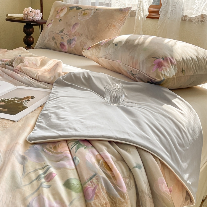 91家纺网 家纺一手货源 找家纺 小禹仔家纺 2026新款针织凉感丝印花夏被夏凉被 玉瑶景悦玉