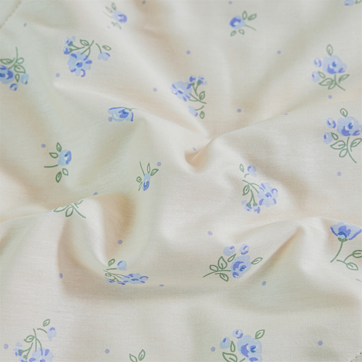 91家纺网 家纺一手货源 找家纺 小禹仔家纺 2026新款A类里外全棉印花棉花夏被 慕心-蓝