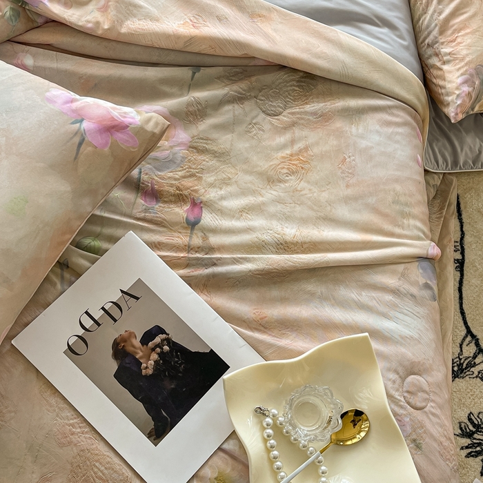 91家纺网 家纺一手货源 找家纺 小禹仔家纺 2026新款针织凉感丝印花夏被夏凉被 玉瑶景悦玉