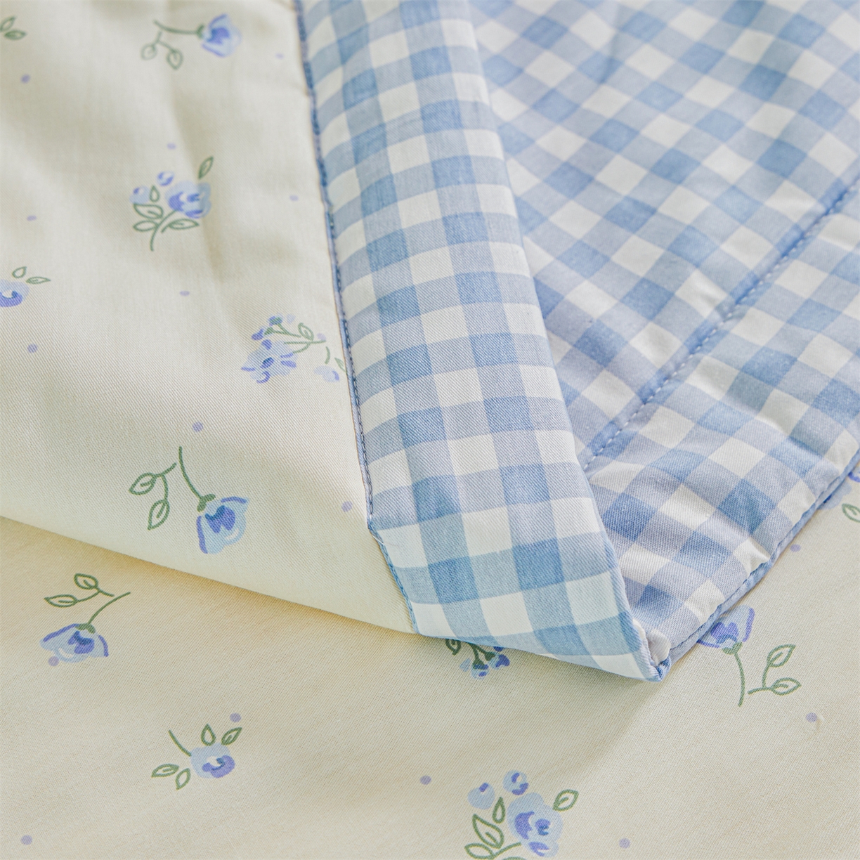 91家纺网 家纺一手货源 找家纺 小禹仔家纺 2026新款A类里外全棉印花棉花夏被 慕心-蓝