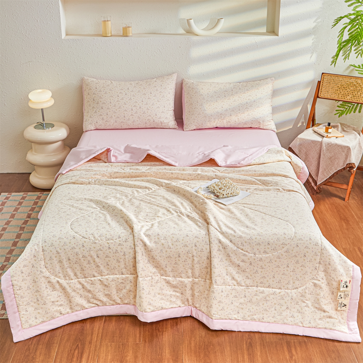 91家纺网 家纺一手货源 找家纺 小禹仔家纺 2026新款A类里外全棉印花棉花夏被 青青萌物